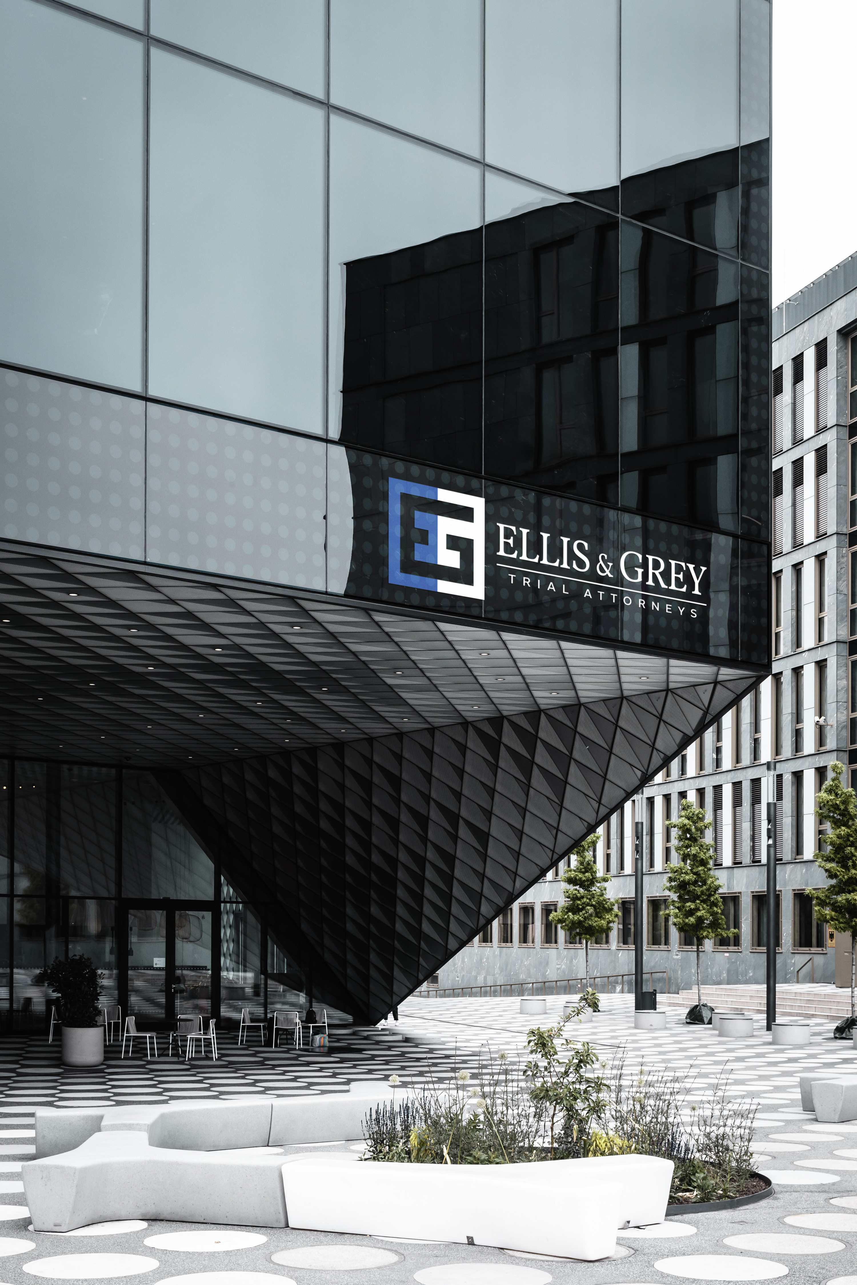 Exterior building signage mockup